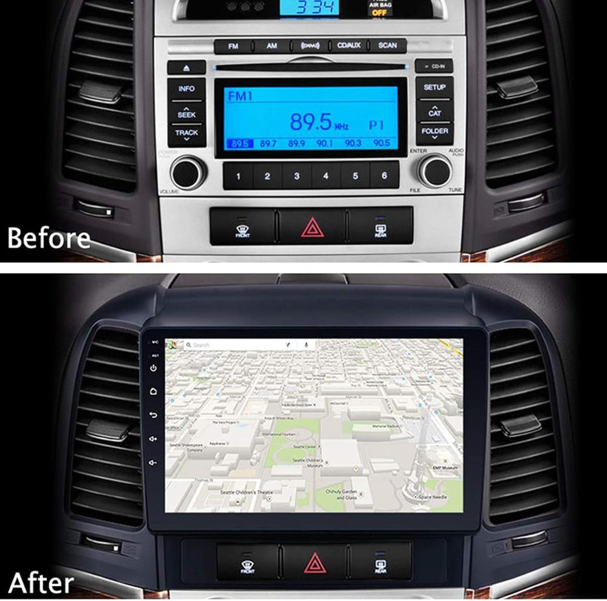 9 "2Din GPS, Multimedia voor Android 9.1 2010 Santa Navigatie Mp5 Speler Fe Fit Santa Fe 06-12