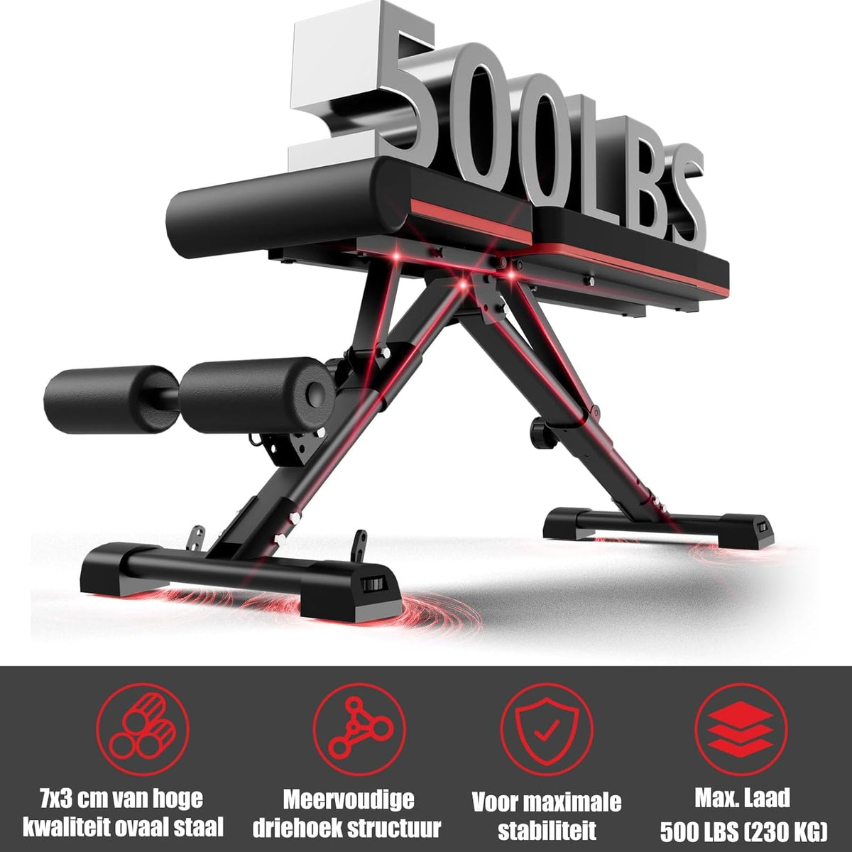 DH FitLife Halterbank, inklapbaar, verstelbaar, schuine bank & platte bank voor bankdrukken, rugtrainer en buiktrainer, trainingsbank, fitnessbank, multifunctioneel voor fitness en krachttraining,