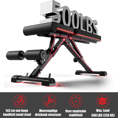 DH FitLife Halterbank, inklapbaar, verstelbaar, schuine bank & platte bank voor bankdrukken, rugtrainer en buiktrainer, trainingsbank, fitnessbank, multifunctioneel voor fitness en krachttraining,