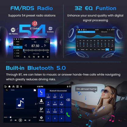 4+128G autoradio voor Jeep Wrangler 2007-2018, Android 15 met 7-inch In-Cell scherm, ondersteunt draadloze CarPlay en Android Auto, Mirror Link, FM/RDS-radio, GPS, wifi, Bluetooth en SWC.