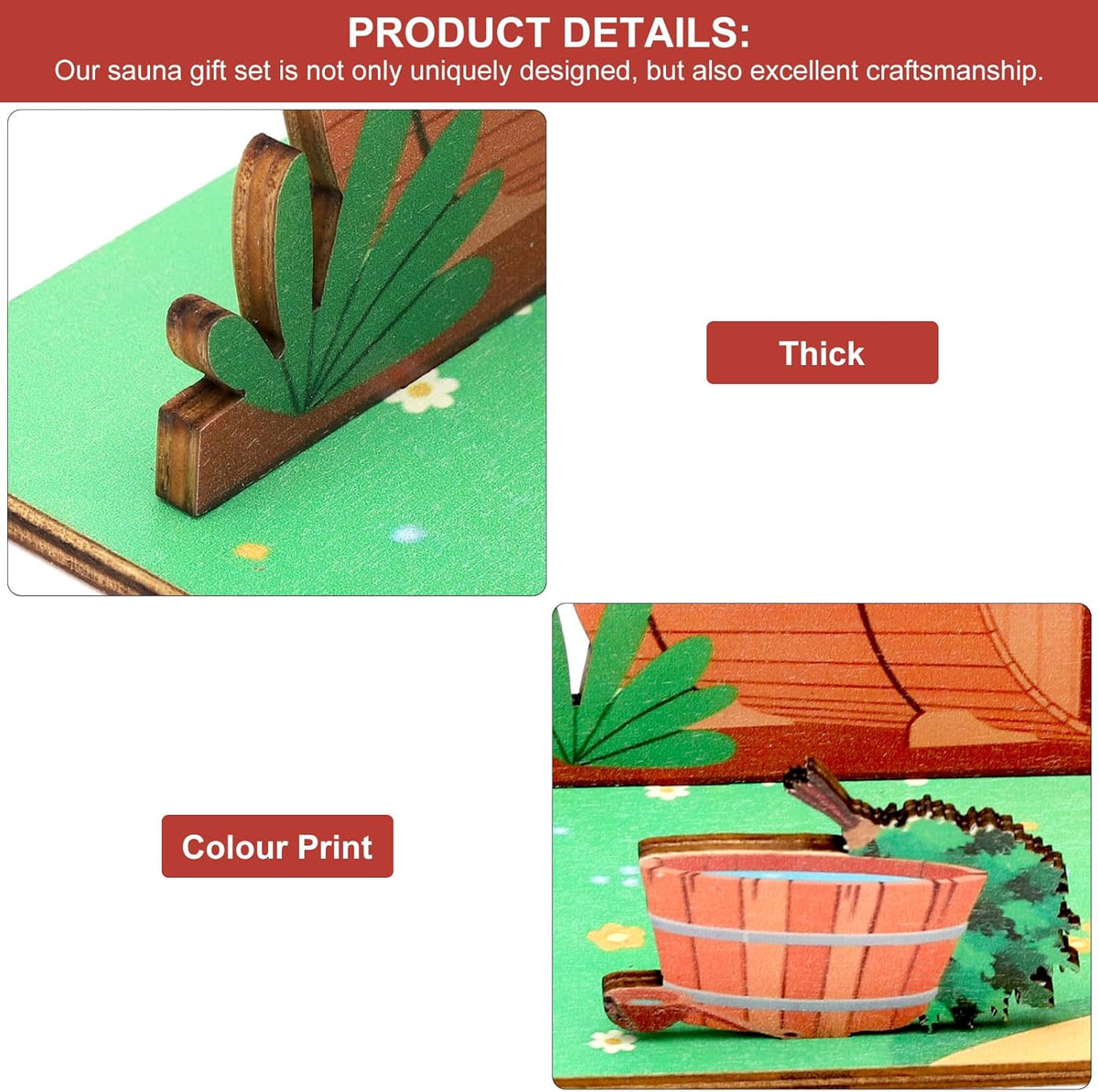 Regalos para sauna tarjetas de madera 3D rekken saludables, Decoraciones voor sauna Decoraciones saludables Vales para sauna, mini sauna accessoires de sauna como rekken de vacaciones Regalos