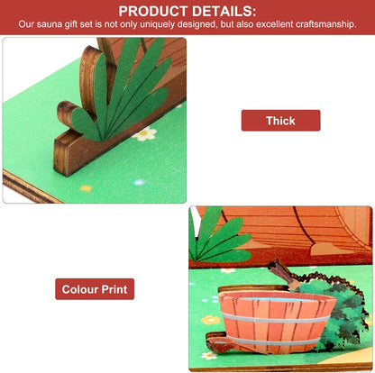 Regalos para sauna tarjetas de madera 3D rekken saludables, Decoraciones voor sauna Decoraciones saludables Vales para sauna, mini sauna accessoires de sauna como rekken de vacaciones Regalos