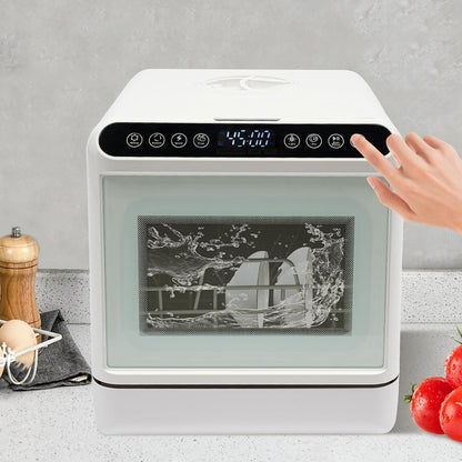 Tafelmodel Vaatwasser – Draagbare Vaatwasser – Mini Vaatwasser – Compacte Vaatwasser – Vrijstaande Vaatwasser – Ruim 6L Waterreservoir – Stil 52 dB Geluidsniveau