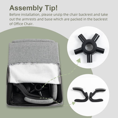 CASTLOVE Stoffen Bureaustoel Ergonomische Computer Bureaustoel Draaibare Brede Executive Office Chair met Opklapbare Armsteun voor Kantoor Thuis (Grijs)