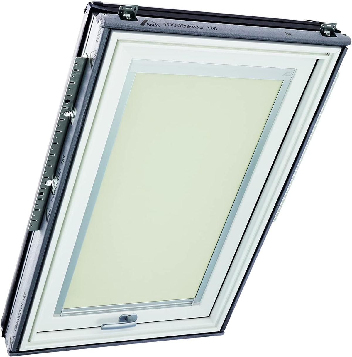 Original Roto Blackout Roller Blind ZRV Almost Full Darkening Guide Rail Silver For Roto Skylight Series Designo R6/R8, i8 and Classic 64/84 with Size 065/118 | 06/11 Beige - QUORE