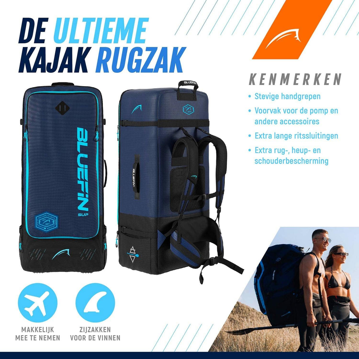 Bluefin Scout en Ranger Opblaasbare Kajak | Opblaasbare Kano Alternatief | Verkrijgbaar in twee Maten - Scout 1-Persoons Kajak en Ranger 2-Persoons Kajak