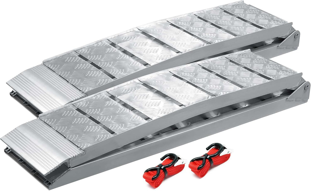 2x oprijplaten aluminium - 228 cm 1360 kg - oprijplaat motoroprijplaat oprijsteun opvouwbaar
