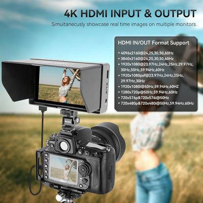 Desview A5 camera Field Monitor Touchscreen 5,5 inch, cameramonitor Full HD 1920 x 1080 IPS met 4K HDMI 2.0 Loop In/Out, 3D LUT Video Peaking Focus Assist voor DSLR