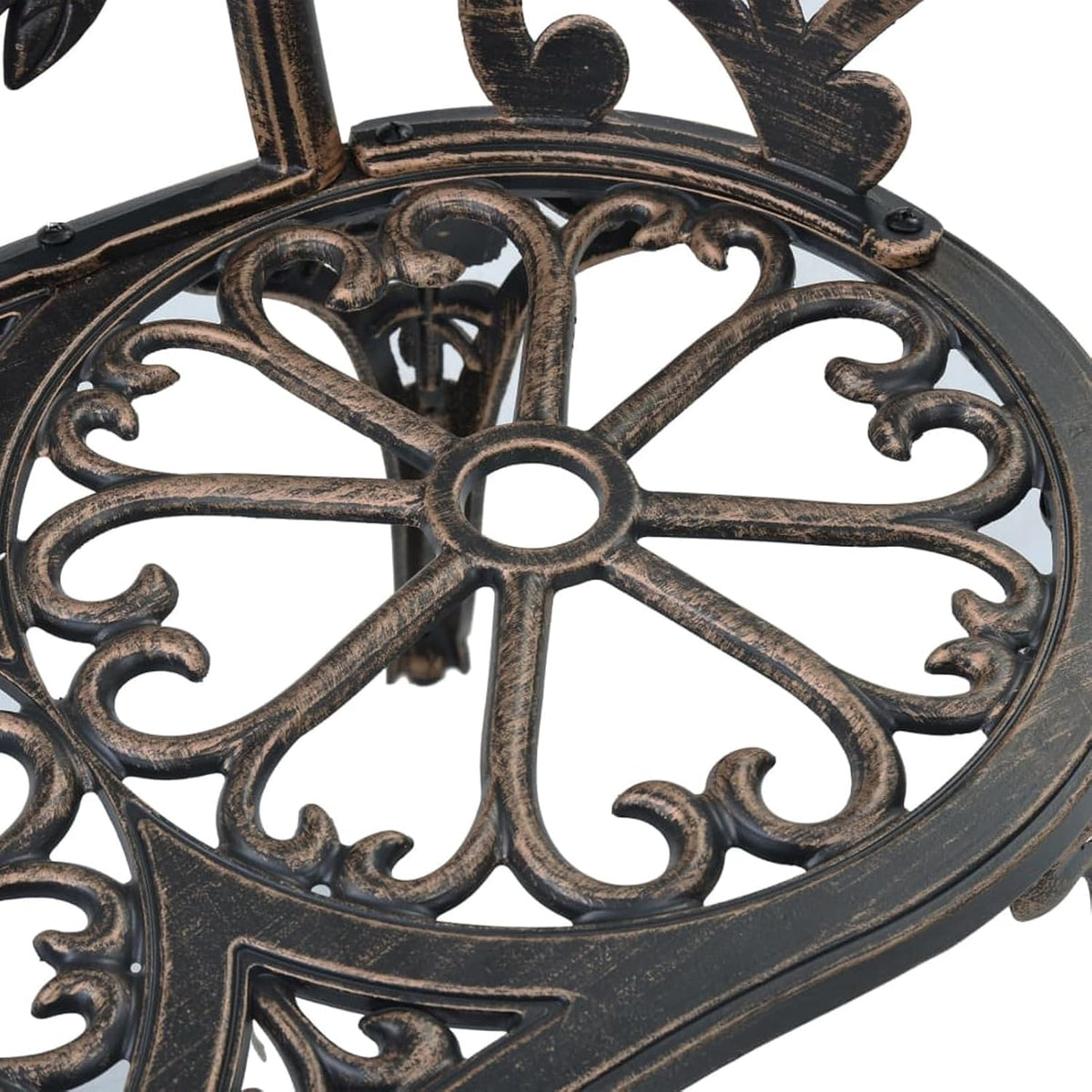Garden Bench, Garden Bench, Patio Furniture, Cast Aluminium, Bronze, 100 cm - QUORE
