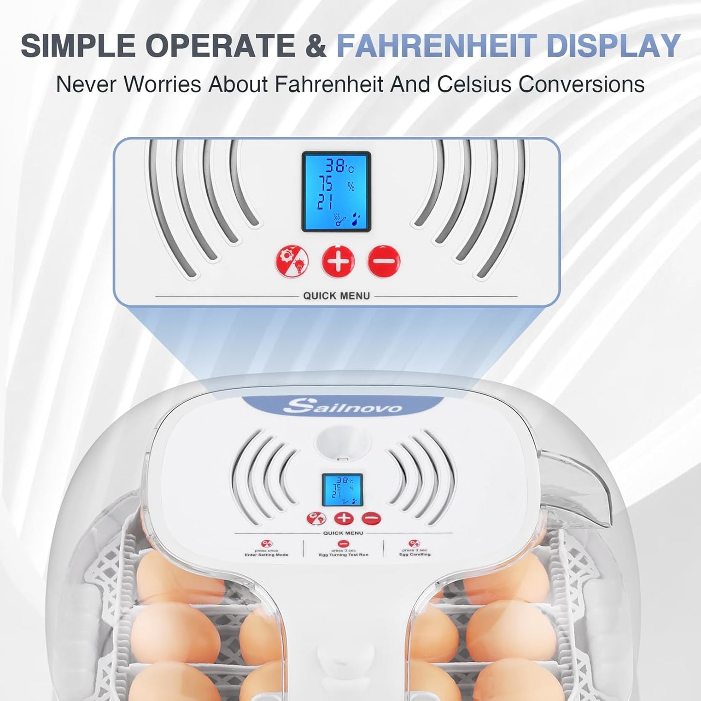 Automatische Couveuse 16 Eieren Blauw – Incubator – Broedmachine – Eierincubator – Broedkast – Automatische Eierdraaiing – Externe Watervulling