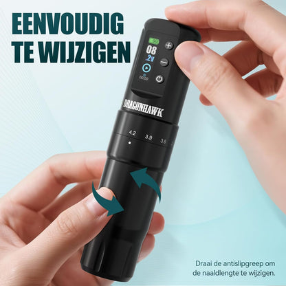 Dragonhawk Mast Pen Rotary Tattoo Machine Stroomvoorziening Mastnaalden Voetpedaal Geschenkdoos DML-7