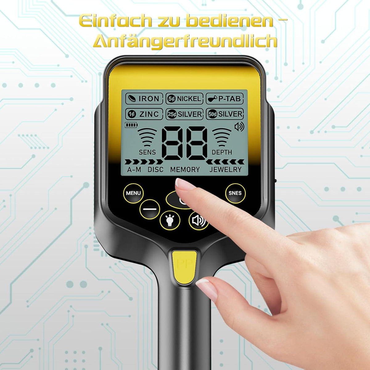 Metaaldetector Pro Voor Volwassenen En Kinderen Vanaf 8 Jaar – Goud Detector, Metaalzoeker, Zoekapparaat, Pinpointer – Draadloos En Opvouwbaar – Waterdichte Zoekspoel, Herlaadbare Lithiumbatterij