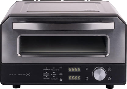 Pizzaoven 43 x 48 x 27 cm, behuizing van roestvrij staal, 6 gaarinstellingen tot 400 °C, 1700 W, Kooper X