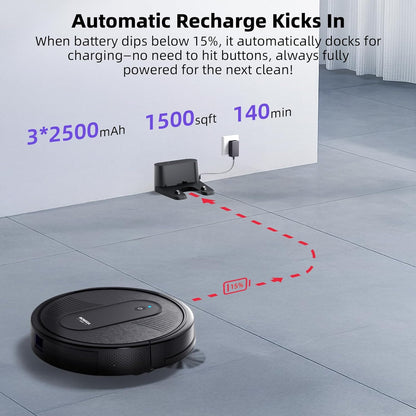 Robotstofzuiger – Robot Cleaner – Robo Stofzuiger – Automatische Stofzuiger – WiFi Robotstofzuiger – 3000Pa Zuigkracht – 140 Min Batterijduur