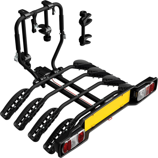 Peruzzo Siena 4 Bikes 668/4N – Universal Bicycle Carrier with Towbar for the Transport of Bikes with Maximum Safety and Compatibility - QUORE