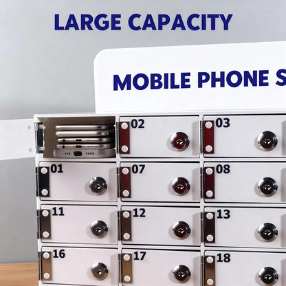 Opbergkast Voor Mobiele Telefoons,25 Vakken Acry Persoonlijke Opbergbox, Afsluitbare Mobiele Telefoonbox met Slot Sleutel, Opbergbox Voor Mobiele Telefoons met Kaartsleuf Voor Klaslokalen