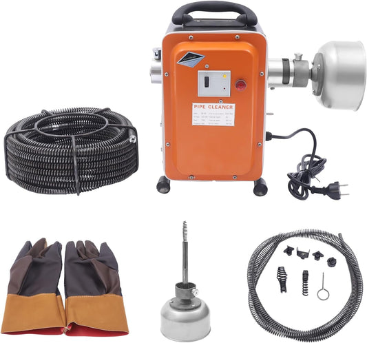 Electric Pipe Cleaner, 750 W, 400 rpm, High Pressure Cleaner, Tube Diameter 20-150 mm, Pipe Cleaning Spiral, Drain Clean Pipe Cleaner - QUORE