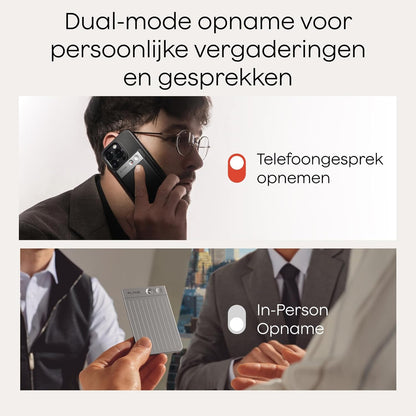 Plaud Note Digitale AI Spraakrecorder voice recorder met AI Transcriptie en samenvattingen audio ondersteunt 112 talen audio recorder voor colleges vergaderingen (Zilver Note met Zwarte Hoes)