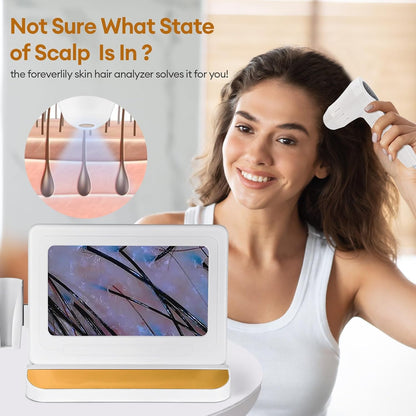 Skin Diagnosis Hair Analyzer, 11 inch HD Screen Scalp Analyse Machine, digitale haarfollikeldetector met 50x/200x Dual Heads voor thuis, schoonheidssalon spa