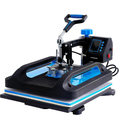 8-in-1 Hittepersmachine - 12x15 Inch - 360° Draaibaar - Digitale Sublimatie Transferpers voor Mokken, T-shirts & Meer - Zwart