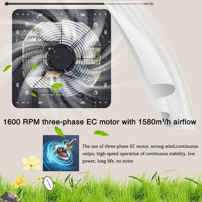300 mm intelligente eafvoerventilator Wifi App, buisventilator, afzuigkap voor verwarming, koeling, booster, groeitenten, hydroculturen, thuisgebruik