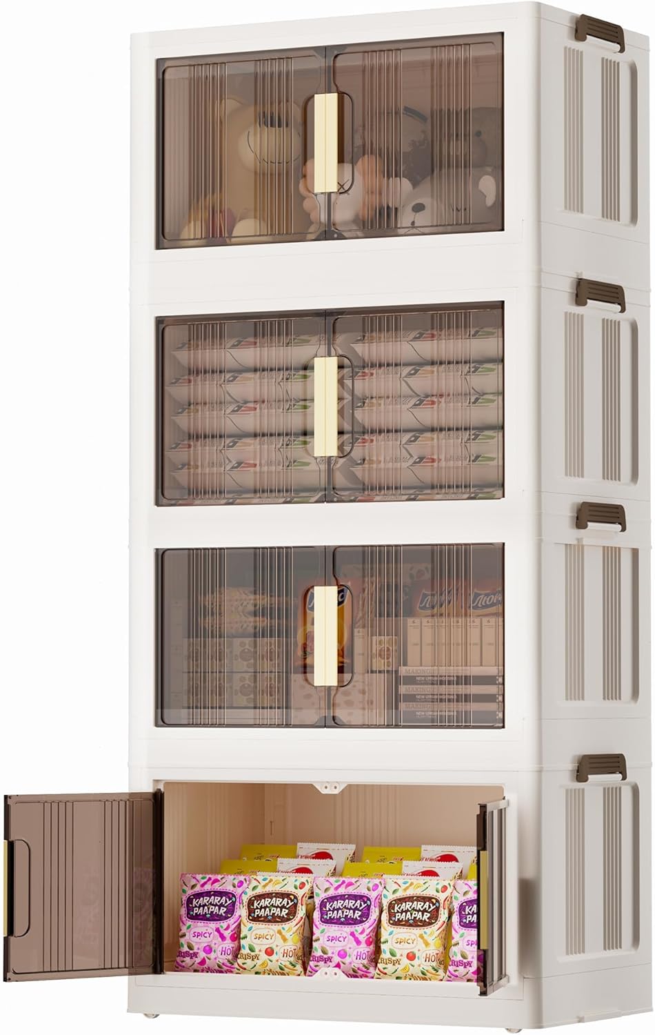 Opbergkast – Opbergdoos met deksel – Kastorganizer – Opbergbox – Organizer – 92 Liter – Met Wieltjes