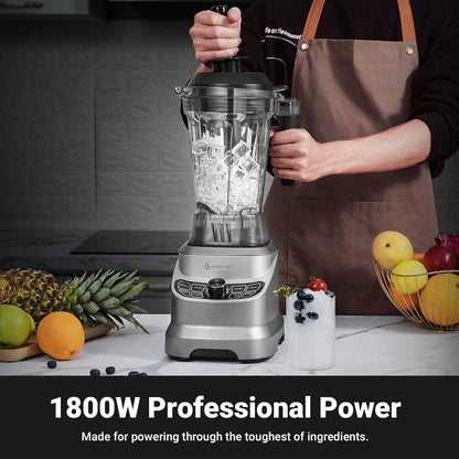 AMZCHEF Professionele blender met 8 instelbare snelheden, 1800 W mixer krachtige mixer voor de keuken, blender van 1,85 l voor shakes, smoothies, ijscrushen, bevroren vruchten