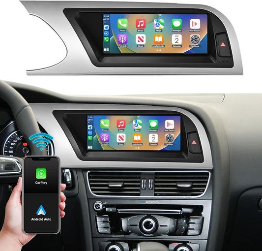 Ninetom Autoradio 8,9 inch touchscreen met draadloze Carplay en Android auto voor 2008-2016 Audi A5 S5 met 2G MMI-systeem, ondersteunt mirrorlink, camera, navigatie