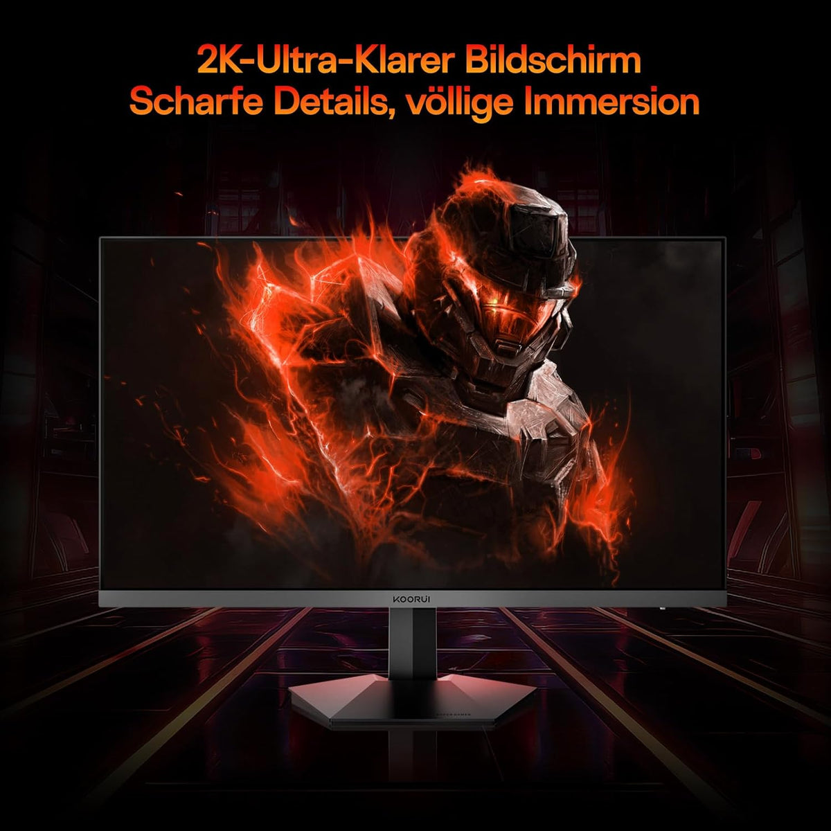 KOORUI 27 Zoll QHD 260Hz 1ms IPS Gaming Monitor, Flat PC Bildschirm,HDR400, 99% sRGB, HDMI/DP, schwarz - Ideal for Competitive Gaming & Homeoffice - QUORE