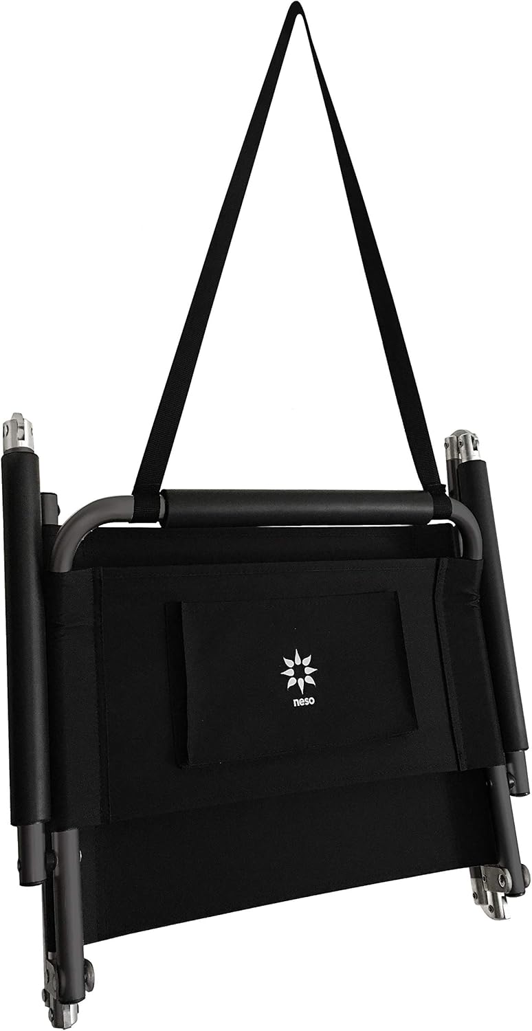 2 Pack Neso XL Beach Chairs, Extra Large, Water Resistant with Shoulder Strap and Slip Pocket - Foldable Thin (Black)
