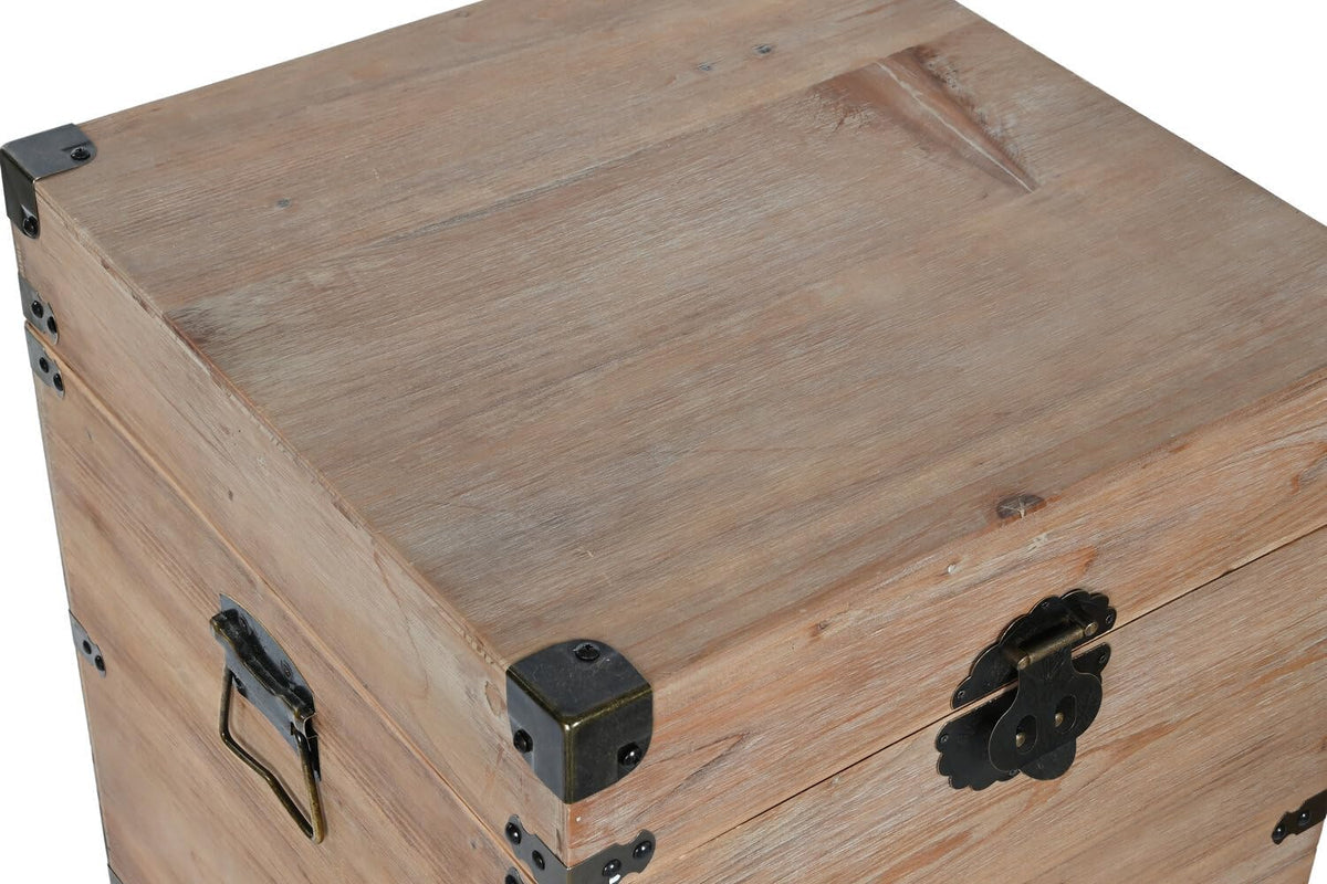 Baul Set van 2 sparren metaal 48 x 48 x 61 rustieke natuur