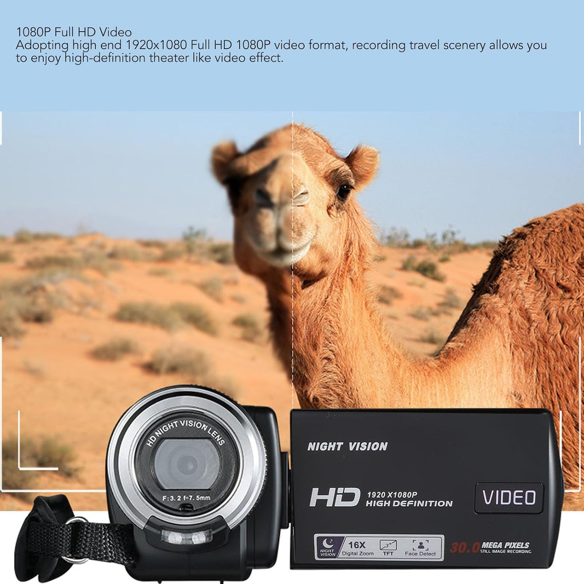 Videocamera – Camcorder – Handycam – Vlogcamera – Digitale Videorecorder – 1080P Full HD Opname – 16X Digitale Zoom met Infrarood-Nachtzicht