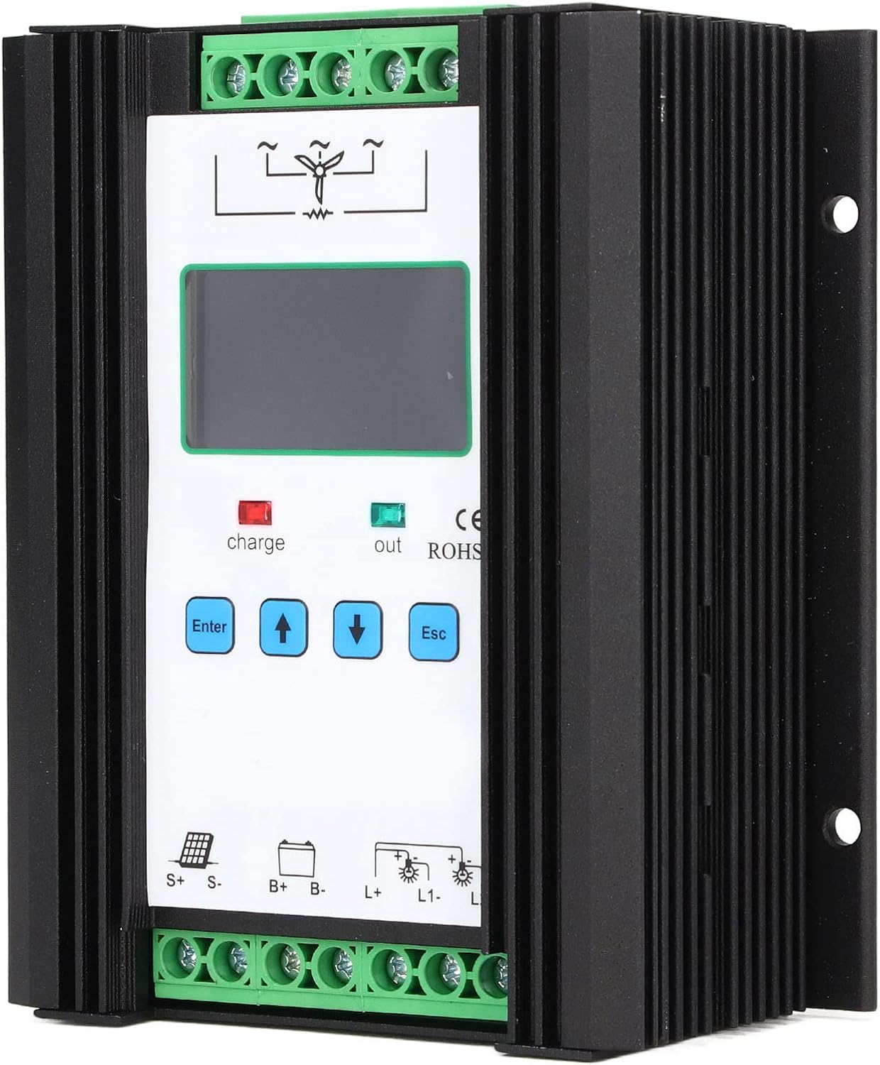Akozon Wind Solar Controller Digitale Intelligente Controle Wind Solar Regulator 12V 24V 600W Professionele Accessoires