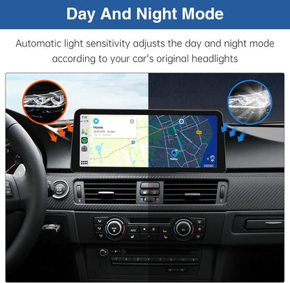 Road Top 12.3 Inch Autoradio Draadloze Carplay Android Auto Touchscreen voor BMW 3er E90/E91/E92/E93 2008-2013 Jaar met CIC Systeem, Car Stereo Multimedia Radio Ontvanger, Ondersteuning Mirrorlink