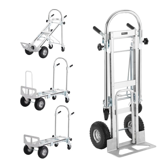 Opvouwbare 4-In-1 Steekwagen – Verhuiswagen – Transportwagen – Platformwagen – Trolley – 454 Kg Draagvermogen – PU-Wielen