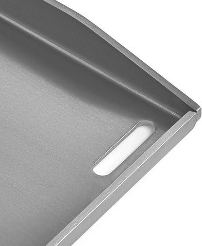 Plancha Grillplaat BURNHARD® RVS 4mm, opstaande rand 3,5cm, geïntegreerde vetafvoer, roestvrij, vaatwasserbestendig – FRED EARL