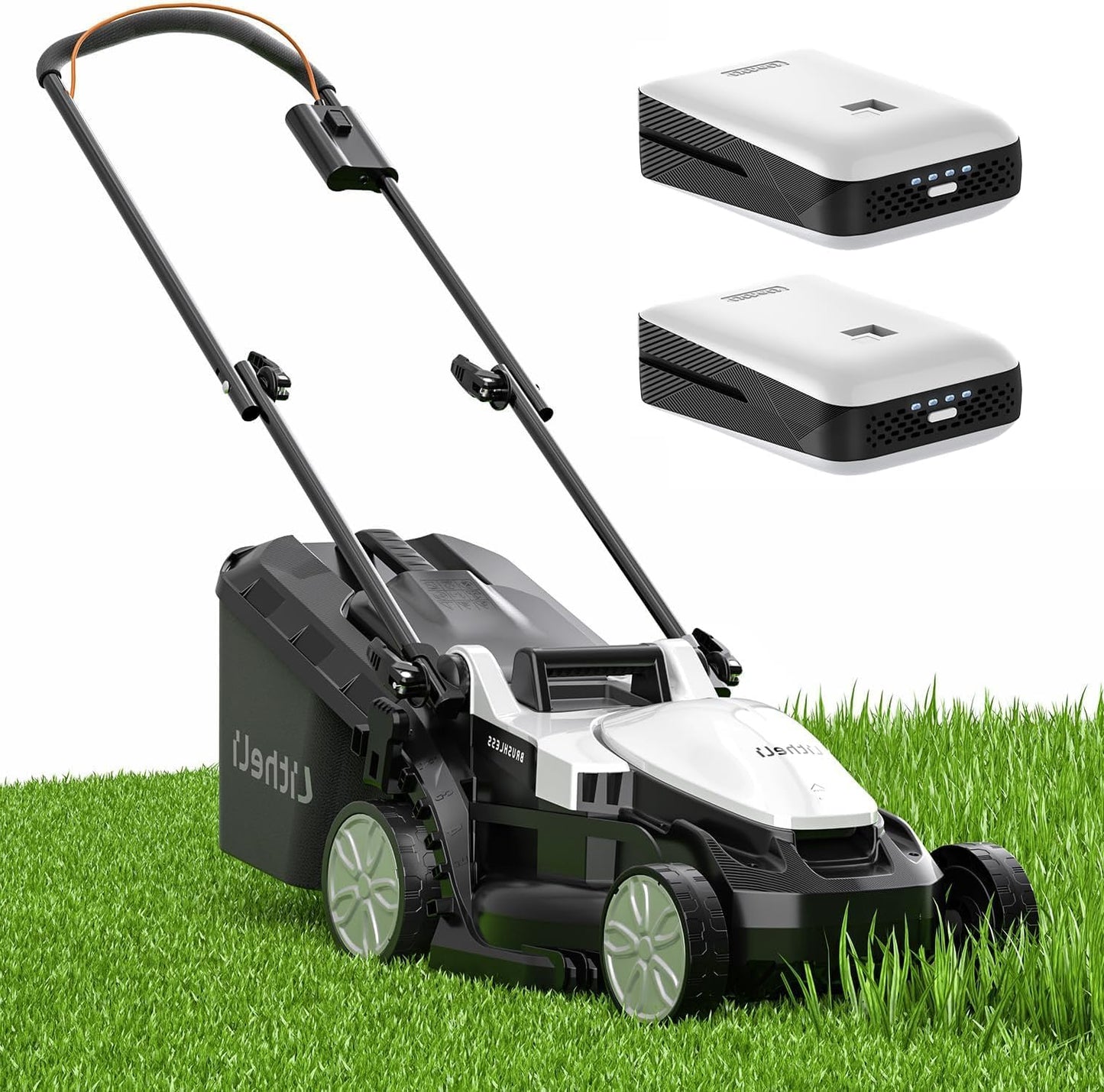 Accugrasmaaier – Elektrische Grasmaaier – Duwmaaier – Maaier – Tuingereedschap – Borstelloze Motor – 37 cm Maaibreedte met 40L Opvangbak