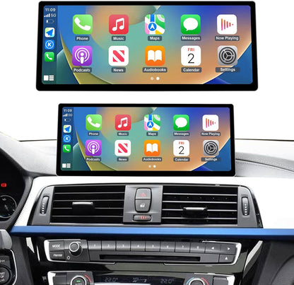 Ninetom 12,3 inch autoradio met Carplay en Android Auto voor BMW 3/4 Series F30 F31 F32 F33 F34 F35 F36 Jaren 2017-2019 met EVO-systeem, ondersteuning voor Mirrorlink, camera en navigatie