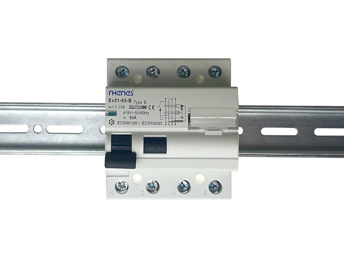 EV Expert 3Y-16HW-167R Aardlekschakelaar, bescherming tegen elektrische schokken, IP20, 25-63A, gelijkstroom, kortetermijnvertraging, wit