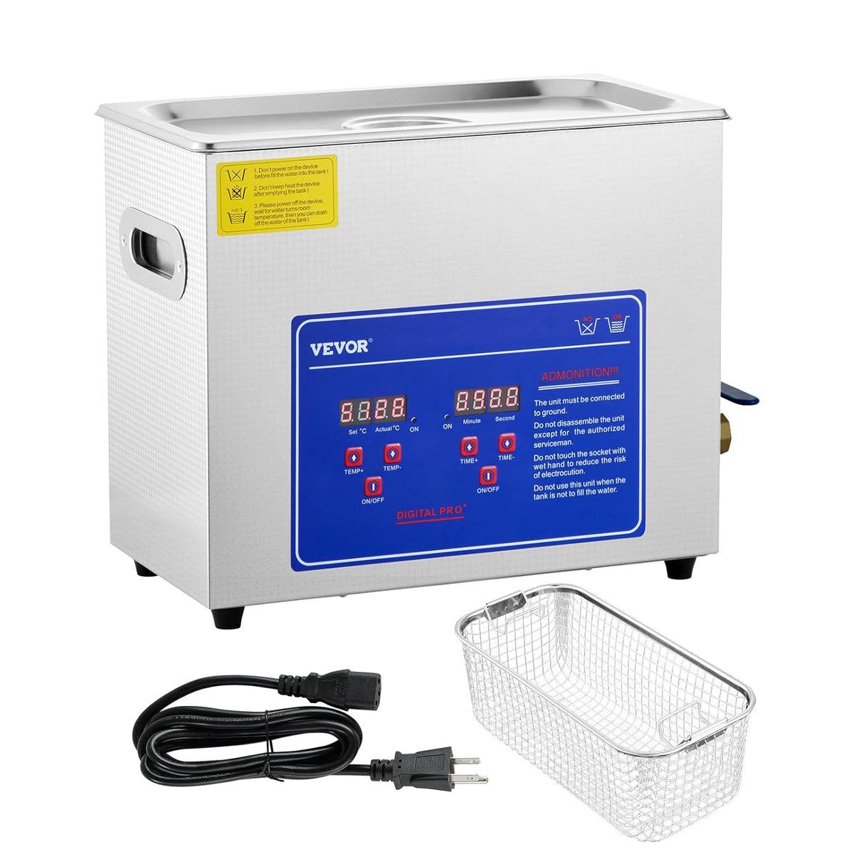Ultrasone Reiniger – Ultrasoon Apparaat – Sieradenreiniger – Brillenreiniger – Technische Reiniger – 6 Liter RVs Tank – Verstelbare Verwarmingsfunctie Tot 80°C