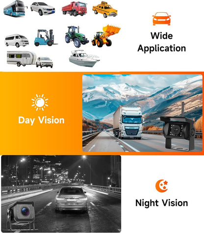 4 x achteruitrijcamera met 10,1 inch IPS-monitor, BSD-systeem, 4-voudig beeldscherm, 4K DVR-loop-opname, 1080p AHD achteruitrijcamera, auto, nachtzicht, IP68 waterdicht, voor SUV, vrachtwagen