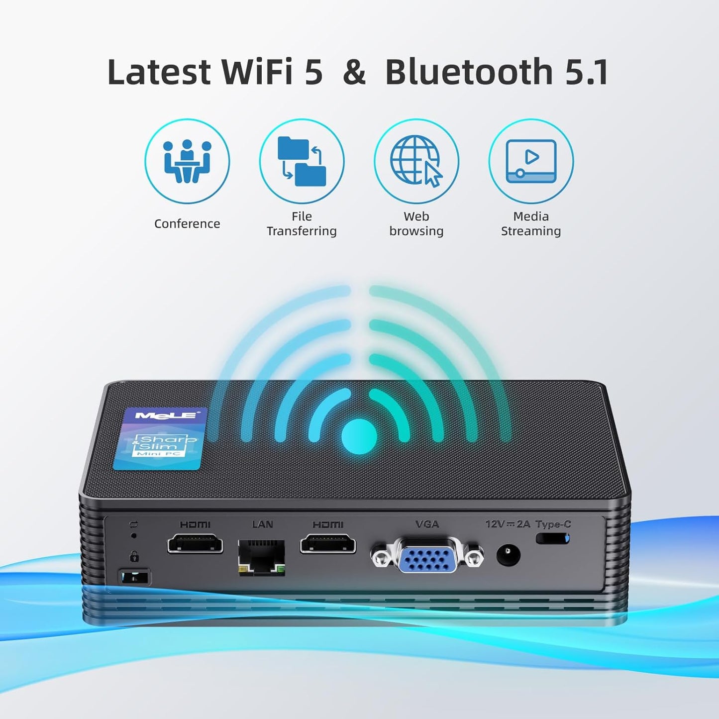 MeLE QuieterHD3 Fanless Mini PC N5105 Windows 11 Pro Micro Computer 16GB 512GB Small Desktop Three Monitor 4K with Ethernet PXE Unlock BIOS Auto Power on Industrial IoT Business Digital Signage - QUORE