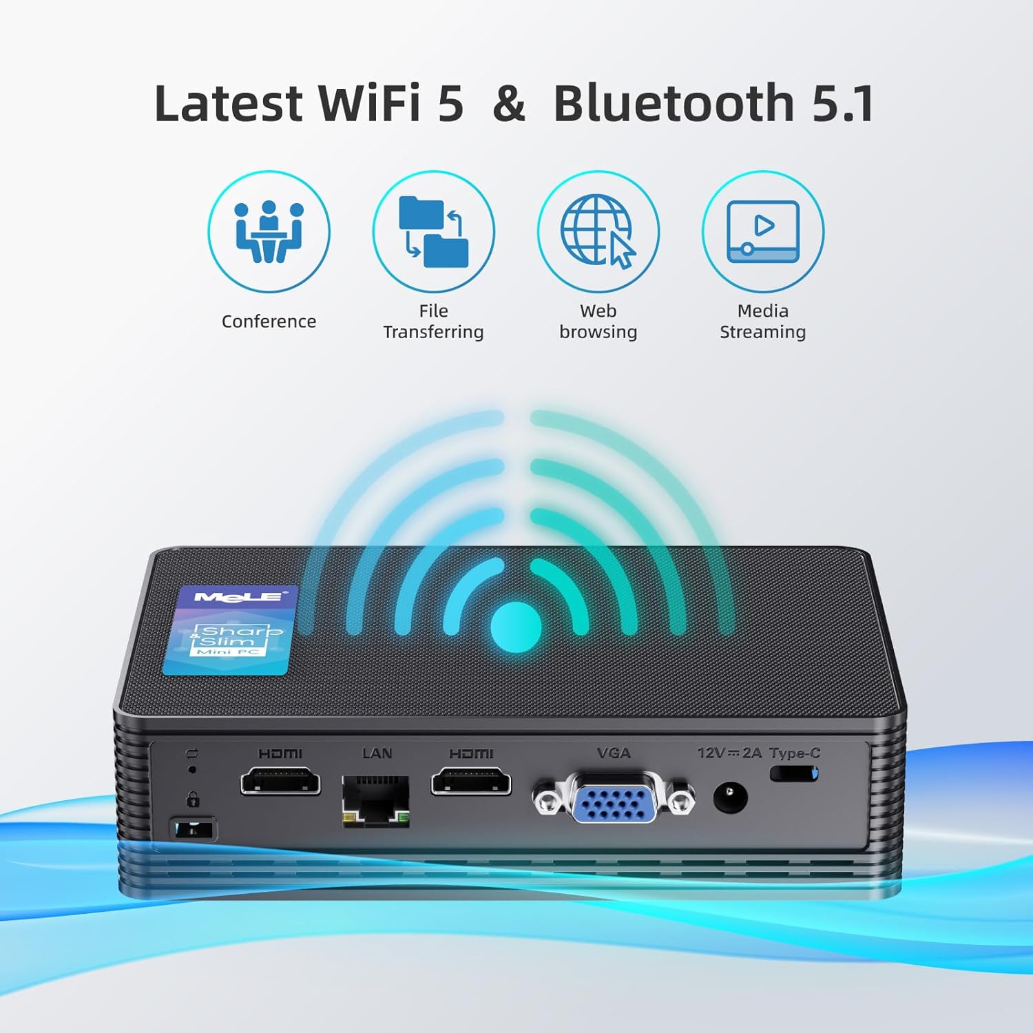 MeLE QuieterHD3 Fanless Mini PC N5105 Windows 11 Pro Micro Computer 16GB 512GB Small Desktop Three Monitor 4K with Ethernet PXE Unlock BIOS Auto Power on Industrial IoT Business Digital Signage - QUORE