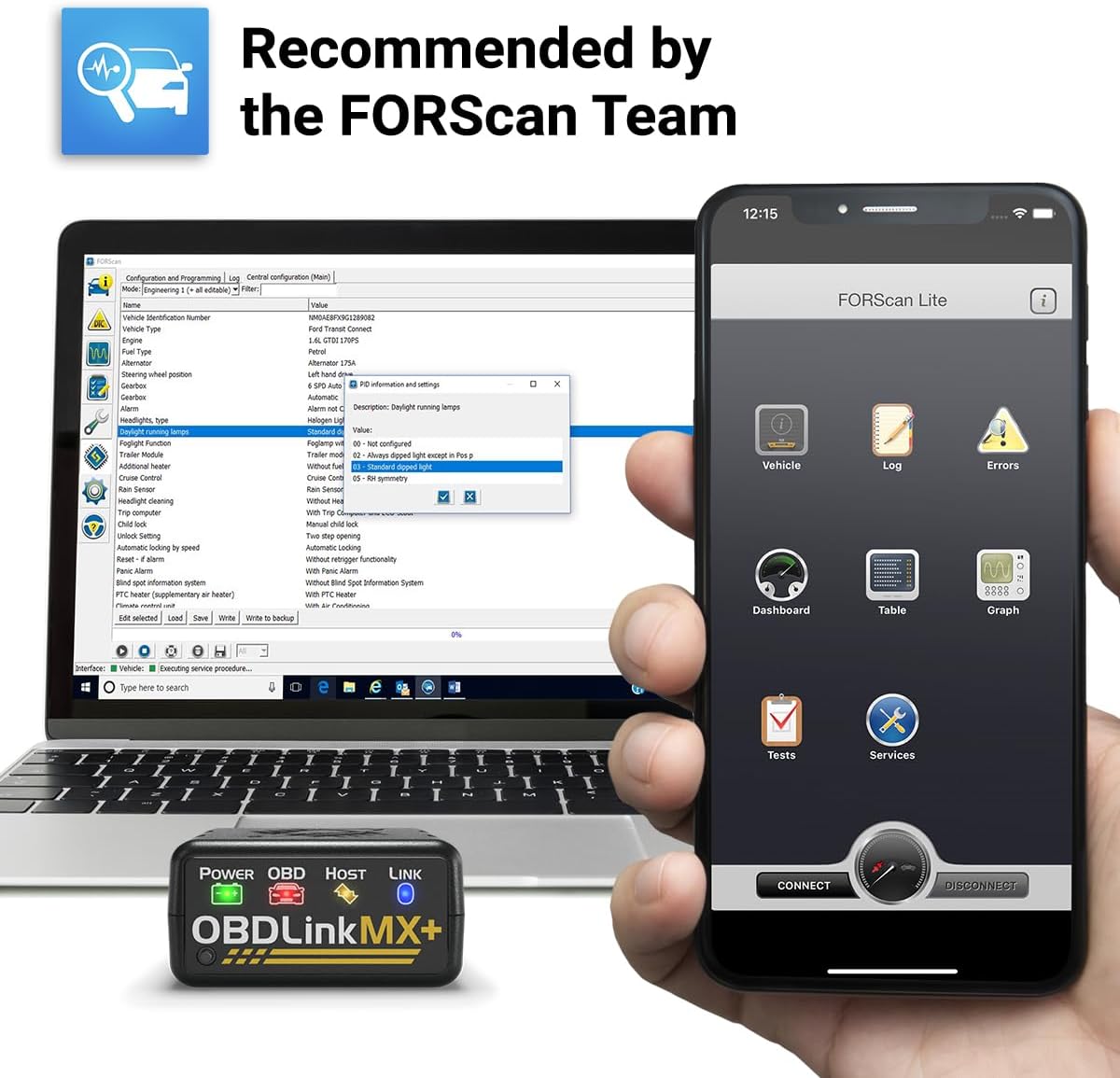 OBDLink MX+ OBD2 Bluetooth-scanner voor iPhone, Android en Windows
