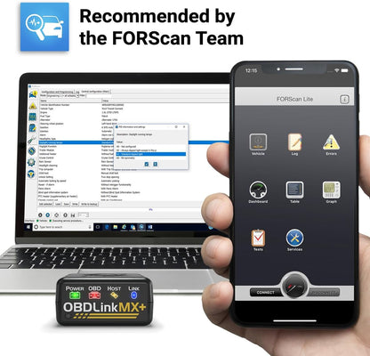 OBDLink MX+ OBD2 Bluetooth-scanner voor iPhone, Android en Windows