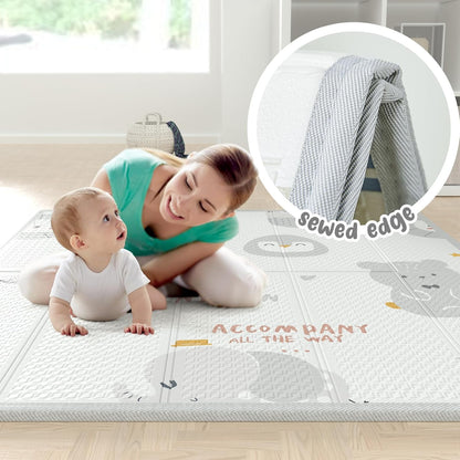 Baby Playpen 120 x 120 cm, Baby Playpen with Play Mat - QUORE