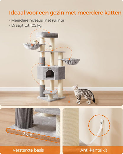 Krabpaal – Kattenboom – Krabmeubel – Kattenkast – Kattenpaal – Ruim Voor Grote Katten – Stevige Sisal Stammen 11,3 cm