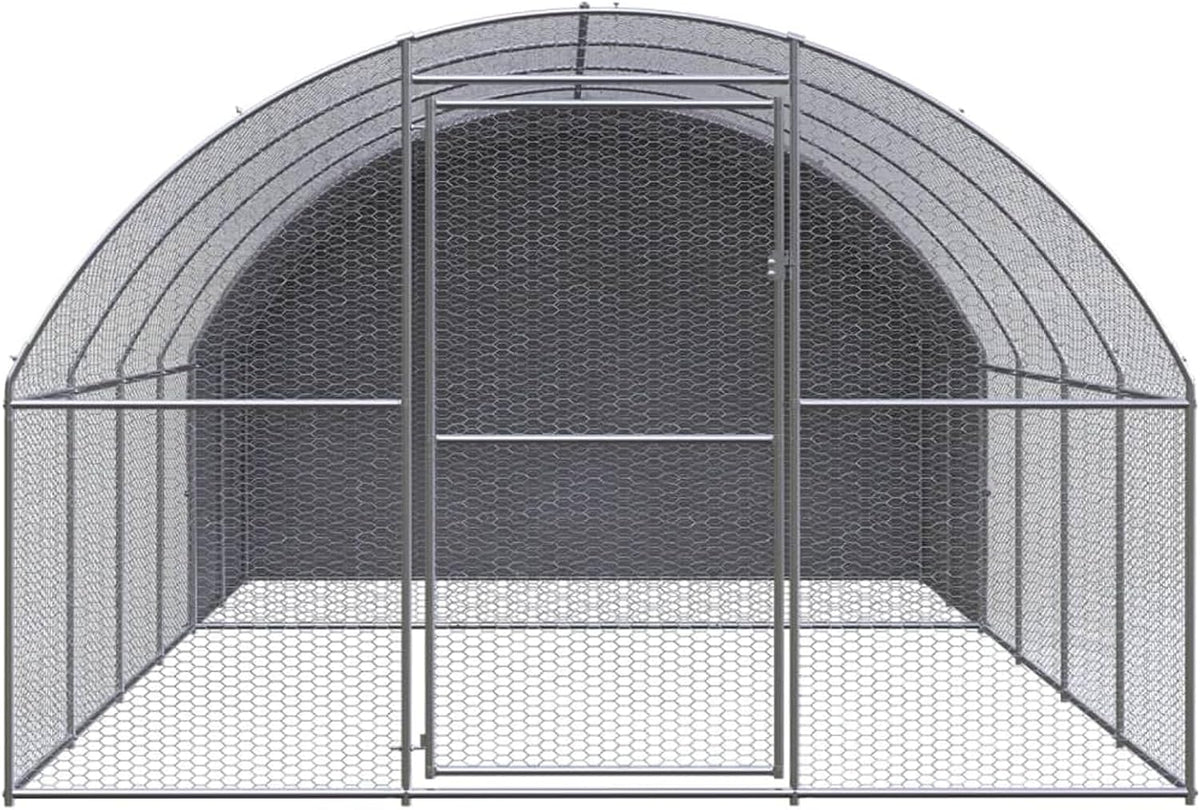 JUDYY Kippenhok voor buiten, 3 x 4 x 2 m, van verzinkt staal, kippenhok en kooi, kippenhok voor buiten 3095473 - QUORE