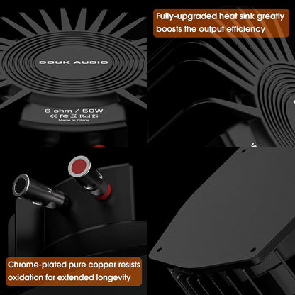 Douk Audio BS-1 Bass Shaker: 50W High Power Buttkicker - Tactiele transducer - Subwoofer dieptepunten voor thuisbioscoop, auto audio en gaming stoel vibratie onderdompeling (1 paar)