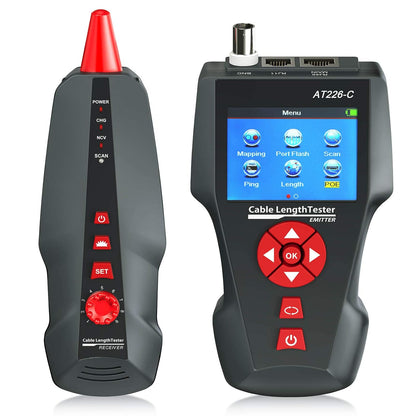 Netwerkkabeltester AT226-C met lcd-display, kabeltester Rj45, RJ11, BNC, PING/POE elektrische kabelplotter 8 telefoonlijn-ID NF-8601W